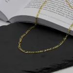 Goldkette als Figarokette in Gelbgold 333 / 8K, 60 cm lang, 3,1 mm breit, Gewicht ca. 6.9 g.