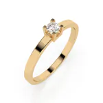 0,10 Karat Diamant Verlobungsring mit 1 Diamanten, Gelbgold 585 / 14K