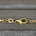 Armband als Ankerkette diamantiert in Gelbgold 585 / 14K, 16 cm lang, 2 mm breit, Gewicht ca. 3.8 g.