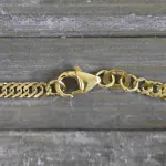 Goldkette als Singapurkette in Bicolor Gelbgold / Weißgold 375 / 9K, 50 cm lang, 2,9 mm breit, Gewicht ca. 6.1 g.