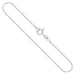 Goldkette als Ankerkette rund in Weißgold 375 / 9 Karat, 34 cm lang, 2 mm breit, Gewicht ca. 3.1 g.