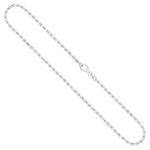Goldkette als Ankerkette diamantiert in Weißgold 333 / 8K, 50 cm lang, 2 mm breit, Gewicht ca. 10 g.