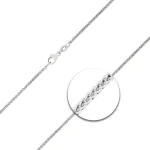 Goldkette als Zopfkette in Weißgold 750 / 18K, 36 cm lang, 1,7 mm breit, Gewicht ca. 5.1 g.