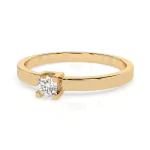 0,10 Karat Diamant Verlobungsring mit 1 Diamanten, Gelbgold 585 / 14K