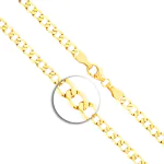 Goldkette als Panzerkette weit in Gelbgold 585 / 14K, 38 cm lang, 3,9 mm breit, Gewicht ca. 7.2 g.