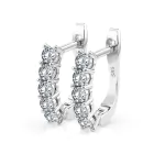 0,6 Karat Diamant Creolen, Weißgold 585 / 14 Karat, Gewicht ca. 2.2 g.