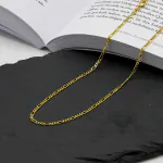 Goldkette als Figarokette diamantiert in Gelbgold 375 / 9K, 55 cm lang, 2.2 mm breit, Gewicht ca. 5.1 g.