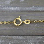 Goldkette als Ankerkette diamantiert in Gelbgold 585 / 14K, 38 cm lang, 1,7 mm breit, Gewicht ca. 3.7 g.