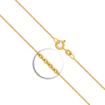 Goldkette als Ankerkette rund in Gelbgold 375 / 9K, 40 cm lang, 1,1 mm breit, Gewicht ca. 1.5 g.
