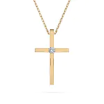 0,03 Karat Diamant Anhänger 4 Krappe Rotgold 585 (14K) mit Goldkette für Damen