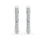 0,18 Karat Diamant Creolen, Weißgold 585 / 14 Karat, Gewicht ca. 1.5 g.