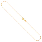 Goldkette als Panzerkette flach in Gelbgold 585 / 14K, 42 cm lang, 1,1 mm breit, Gewicht ca. 1.6 g.