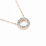 0,09 Karat Diamant Anhänger Rotgold 585 (14K) mit Goldkette für Damen