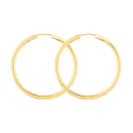 Ohrringe, Creolen, Gelbgold 585 / 14K, Außendurchmesser 38 mm, Breite 2.5 mm, Gewicht ca. 3.5 g