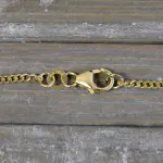 Goldkette als Panzerkette flach in Gelbgold 333 / 8K, 60 cm lang, 1,7 mm breit, Gewicht ca. 5.5 g.