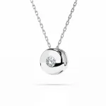 0,04 Karat Diamant Anhänger Zarge Weißgold 585 (14K) mit Goldkette für Damen