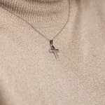 Anhänger Kreuz seidenmatt , Weißgold 333 / 8K, Höhe 21 mm, Gewicht ca. 0,75 g