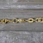 Armband als Singapurkette in Gelbgold 585 / 14K, 21 cm lang, 3,4 mm breit, Gewicht ca. 4.6 g.