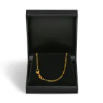 Goldkette als Figarokette diamantiert in Gelbgold 750 / 18 Karat, 65 cm lang, 1.5 mm breit, Gewicht ca. 3.7 g.