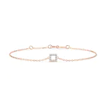 Goldarmband als Ankerkette mit 0,06 Karat Diamanten, Rotgold 585 / 14 Karat, 21 cm lang, Gewicht ca. 0,8 g.