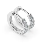 0,42 Karat Diamant Creolen, Weißgold 585 / 14 Karat, Gewicht ca. 2.1 g.