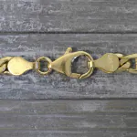 Goldkette als Fantasiekette hohl in Gelbgold 585 / 14K, 45 cm lang, 5,2 mm breit, Gewicht ca. 9.8 g.