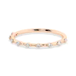 0,18 Karat Diamant Verlobungsring mit 9 Diamanten, Rotgold 585 / 14K