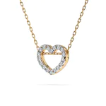 0,09 Karat Diamant Anhänger Herz Gelbgold 585 (14K) mit Goldkette für Damen