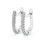 0,18 Karat Diamant Creolen, Weißgold 585 / 14 Karat, Gewicht ca. 1.5 g.