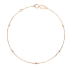 Goldarmband als Ankerkette mit 0,14 Karat Diamanten, Rotgold 585 / 14 Karat