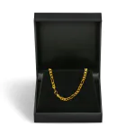 Goldkette als Figarokette diamantiert in Gelbgold 750 / 18K, 85 cm lang, 3,4 mm breit, Gewicht ca. 28.3 g.