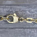 Armband als Königskette in Gelbgold 585 / 14K, 18,7 cm lang, 3,2 mm breit, Gewicht ca. 13.2 g.