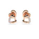 0,05 Karat Diamant Ohrstecker mit 8 echten Diamanten, Rotgold 585 / 14K