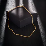 Goldkette als Kordelkette hohl in Gelbgold 585 / 14 Karat, 55 cm lang, 2,1 mm breit, Gewicht ca. 2,3 g.