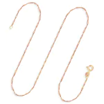 Goldkette als Singapurkette in Gelbgold 375 / 9K, 55 cm lang, 1 mm breit, Gewicht ca. 0.9 g.