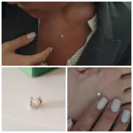 0,1 Karat Diamant Anhänger 4-er Krappe, Weißgold 585 / 14K, Höhe 5.8 mm, Breite 4 mm, Gewicht ca. 0.14 g