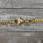 Goldkette als Panzerkette flach in Gelbgold 375 / 9K, 55 cm lang, 2,1 mm breit, Gewicht ca. 6.8 g.