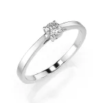 0,15 Karat Diamant Verlobungsring, Weißgold 585 / 14K, Weite 60 mm, Gewicht ca. 1.4 g.