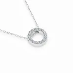 0,09 Karat Diamant Anhänger Weißgold 585 (14K) mit Goldkette für Damen