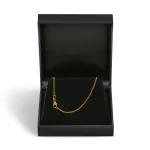 Goldkette als Panzerkette flach in Gelbgold 750 / 18K, 38 cm lang, 1,2 mm breit, Gewicht ca. 2.6 g.