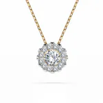 0,1 Karat Diamant Anhänger Gelbgold 585 (14K) mit Goldkette für Damen