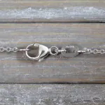 Goldkette als Ankerkette rund Weißgold 750 / 18K, 50 cm lang, 1,3 mm breit, Gewicht ca. 3.7 g.