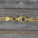Goldkette als Zwillingspanzerkette in Gelbgold 333 / 8K, 80 cm lang, 2,9 mm breit, Gewicht ca. 7.8 g.
