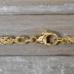 Goldkette als Kordelkette hohl in Bicolor Gelbgold / Weißgold 585 / 14K, 50 cm lang, 3,3 mm breit, Gewicht ca. 13.3 g.