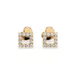 0,14 Karat Diamantohrstecke mit 24 echten Diamantenr, Gelbgold 585 / 14K
