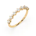 0,5 Karat Diamant Verlobungsring mit 15 Diamanten, Gelbgold 585 / 14K