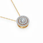 0,24 Karat Diamant Anhänger Gelbgold 585 (14K) mit Goldkette für Damen