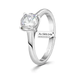 1 Karat Diamant Ring mit GIA Zertifikat, Weißgold 585 / 14K, Breite 1,7 mm,Weite 49 mm, Gewicht ca. 3.5 g.