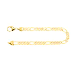 Armband als Figarokette diamantiert in Gelbgold 750 / 18K, 22 cm lang, 4,3 mm breit, Gewicht ca. 12.5 g.