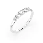0,42 Karat Diamant Verlobungsring mit 5 Diamanten, Weißgold 585 / 14K